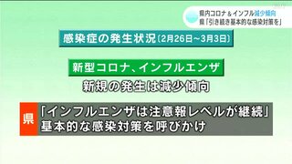 新型コロナ・インフルエンザ「減少傾向も基本的な感染対策継続を」高知県内の感染症の発生状況