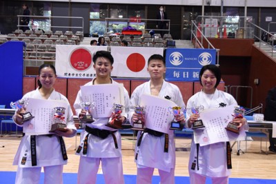 空手女子形で慶応大・山田和花が3連覇　関東学生空手道選手権