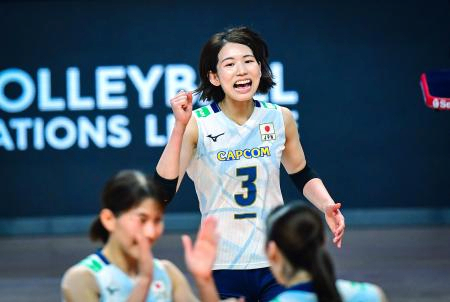 日本、フランスに勝って４勝目　バレー女子ネーションズリーグ