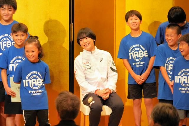 レスリングの藤波選手「必ず金を」　地元・四日市でパリ五輪壮行会