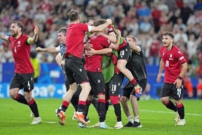 初出場ジョージアが決勝トーナメント、16強決まる　サッカー欧州選手権