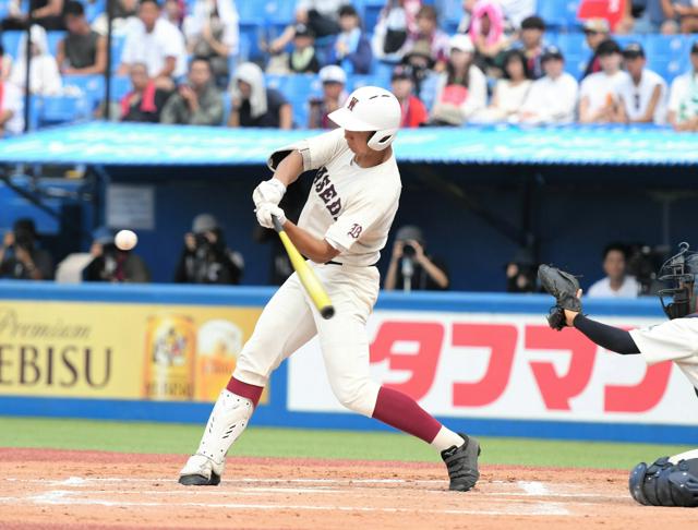 早稲田実の高崎が決勝打　どんな安打より「嬉しい」　17年以来4強