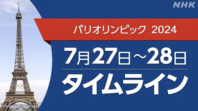 パリオリンピック【速報中】7/27～28タイムライン 競技本格化