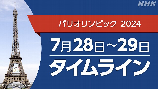 パリオリンピック【速報中】7/28～29タイムライン