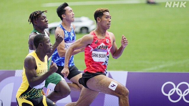 陸上 男子100ｍ予選 サニブラウン 2着で準決勝進出 パリ五輪