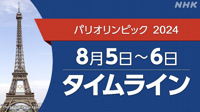 パリオリンピック【速報中】8/5～8/6タイムライン