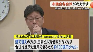 本庁舎は『ＮＴＴ桜町』中央区役所は『花畑町別館跡地』熊本市議会各会派が考え示す