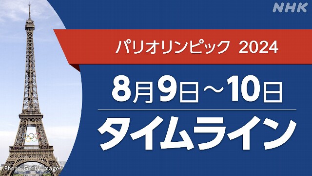 パリオリンピック【速報中】8/9～8/10 タイムライン