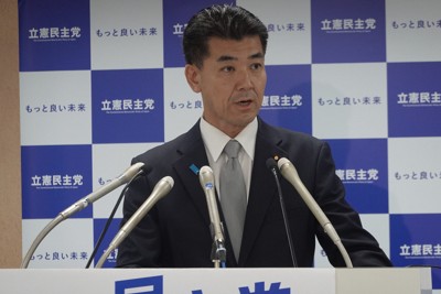 立憲・泉氏、広瀬氏の辞職は「遅過ぎる」　補選は候補者擁立へ