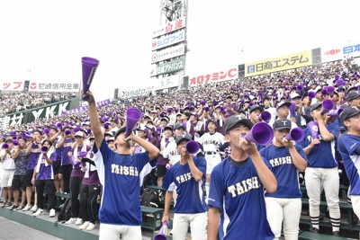 大社高校の「魔曲」、満員アルプス大声援　「大迫力」夏の甲子園