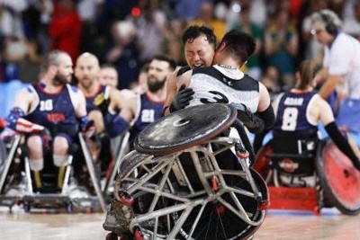 車いすラグビー、日本が金メダル　米国に快勝　パリ・パラリンピック