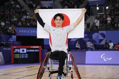 車いすバドミントン、梶原大暉が2連覇　国際大会125連勝