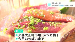 「この時期にしか食べられないと聞いたので…」今年も大人気！　旬を迎えた“幻の魚”『メジカの新子』を求め長い行列