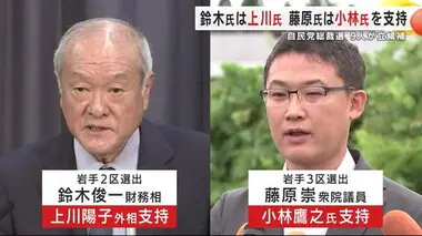 自民党総裁選告示　岩手県選出国会議員の支持分かれる　過去最多９人が立候補