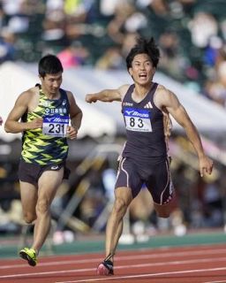 男子１００ｍは宇野が優勝　全日本実業団陸上第２日