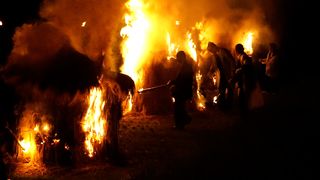 【動画】たいまつ片手に「稲むらの火祭り」　和歌山県広川町