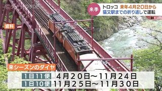 黒部峡谷鉄道「トロッコ電車」4月20日から猫又駅までの折り返し運転で再開　富山・黒部市